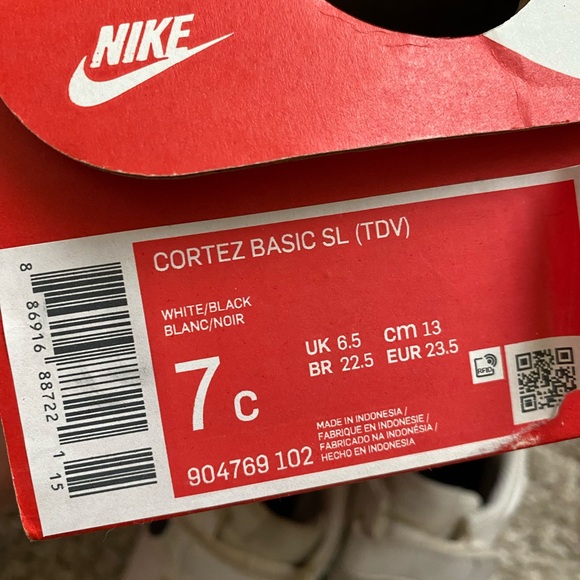 Nike Cortez Kids White size 7c Box included - Picture 10 of 10